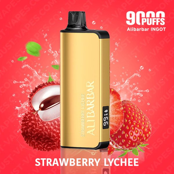 STRAWBERRY LYCHEE – ALIBARBAR INGOT – 9000 PUFFS