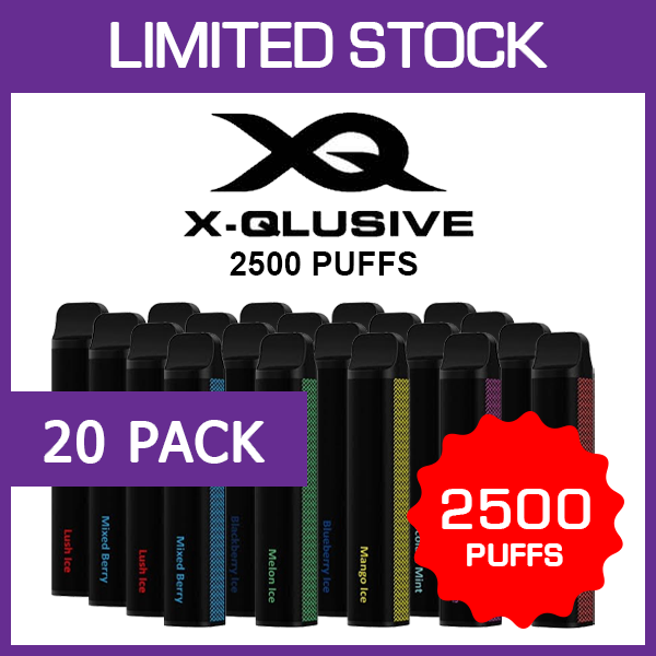 X-QLUSIVE – 2500 PUFFS – 20 PACK